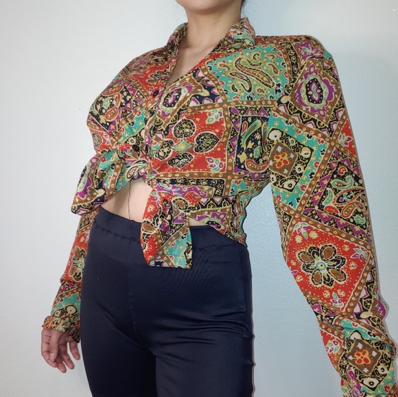 VINTAGE PAISLEY BUTTON-UP - Picture 2 of 2